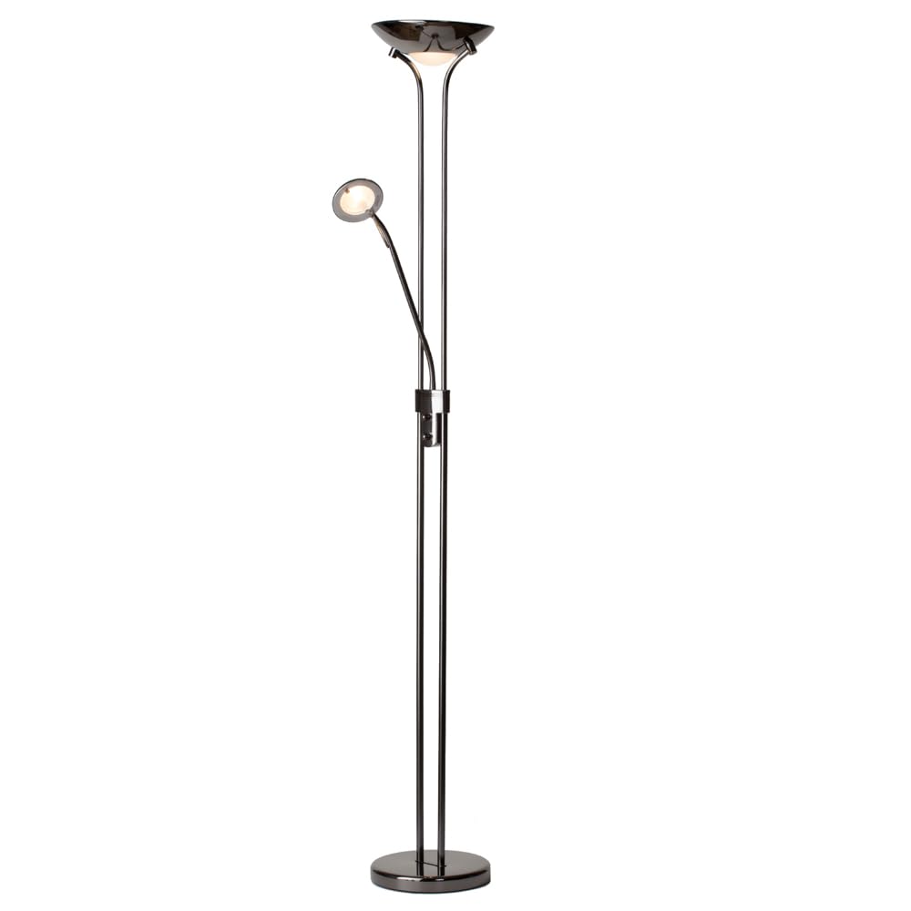 LITECRAFT Mother & Child Floor Lamp 2 Arm with Bulbs - (Black Chrome)