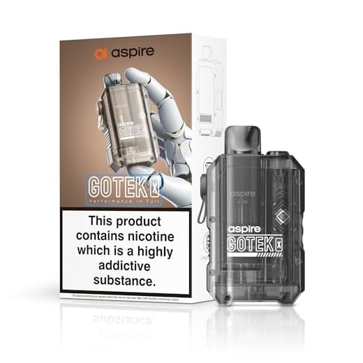 Aspire Gotek X Vaping Kit, Compact, Stylish Design, 650mAh Battery, 2mL Refillable Pod, Adjustable Airflow, Nic Salt Compatible, Beginner-Friendly, E Cigarette, E Cig, No Nicotine (Black)