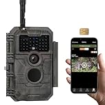 GardePro X20 4G LTE Wildkamera mit SIM-Karte und App, 48MP 1296P H.265 Video, No Glow Nachtsicht Bewegungsmelder, 4G Jagdkamera Wildtierkamera Handyübertragung, IP66 Fotofalle