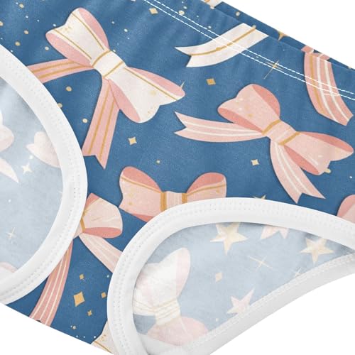 Wusikd Bows Girls' Underwear Cotton Stars Girls Briefs Soft Toddler Underwear 2T4