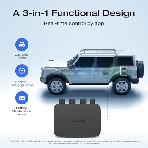 Image of EF ECOFLOW Portable Power Station DELTA 3 MAX with 500W Alternator Charger, 3400W X-Boost Output, Ultra-Fast 0-80% Charging in 1.13 Hr, Home Backup & RV Camping