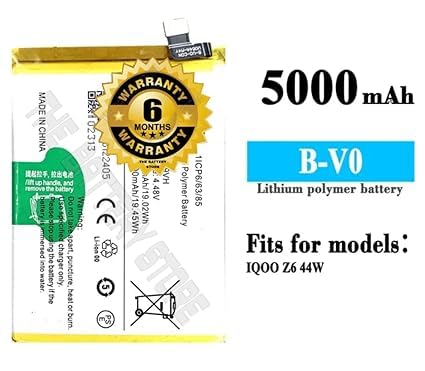 Image of Original B-V0 Battery for IQOO Z6 44W Battery with 6 Month Warranty****(G00279)