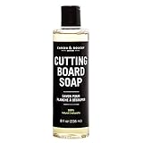 CUTTING BOARD CLEANING SOAP | Made in Canada using traditional soap making methods and free of sulfates, phosphates, parabens & petrochemicals! Gently cleans and maintains the natural properties of wooden cutting board and butcher blocks. 100% NATURA...