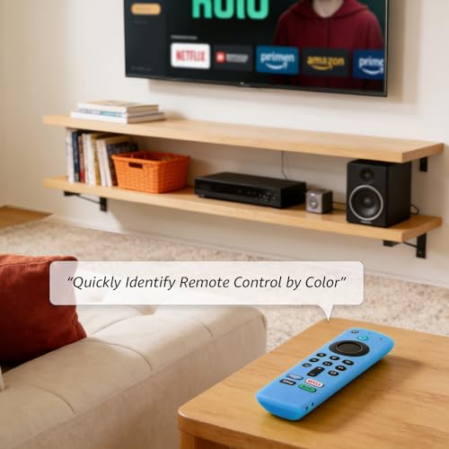 Image of ONEBOM (2 Pack) Silicone TV Remote Cover,Anti Slip Silicone Protective Case with Same Color Lanyard(Glow Pink&Glow Blue)