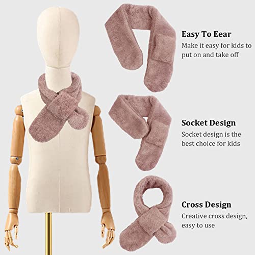 Image of JANGANNSA Fleece Kids Scarf - Warm Winter & Autumn Neck Warmer for Boys & Girls 1-6Y