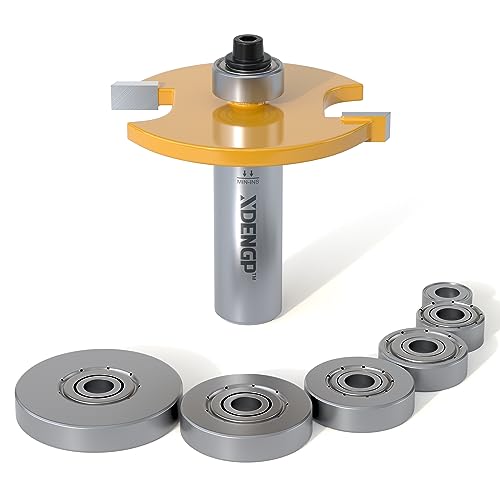 Image of Rabbet Router Bit Set 1 /2 Shank, Rabbeting Router Bits 1pcs with 6 Bearings for Interchangeable and Adjustable Multi Depths Cutter 1 /8 inch, 1 /4 inch, 5 /16 inch, 3 /8 inch, 7 /16 inch, 1 /2 inch