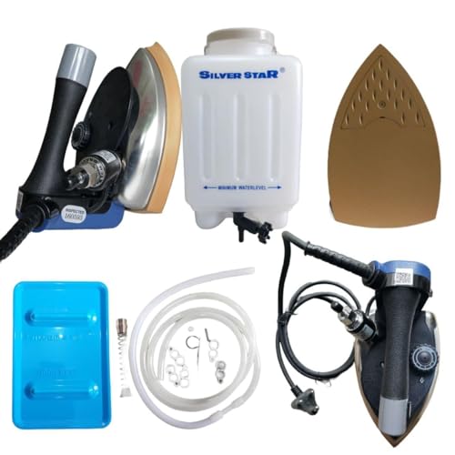 Image of Gemsy Silver Star steam 1800 Watt, 220 V Industrial Steam with Teflon Shoes Es-300L, 4.0 L Water-Tank and connectors - Heavy Duty for Professional Use