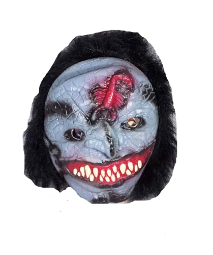 Image of brown leaf Fancy Horror Scary Face mask Full Head Cover Holi Halloween Costume Props Prank Fun Veil Spooky Mask