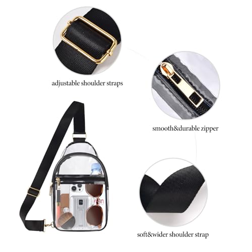 Clear Bag Stadium Approved, Clear Sling Bag with Adjustable Strap for Women Men, Concerts Sports, Events4