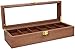 WJFMZS Walnussholz Uhrenbox Uhrenvitrine mit 6 Fächern mit Glasfach Vintage-Uhr Halsketten Schmuckaufbewahrung Organizer Dekoration für Home Store Shop
