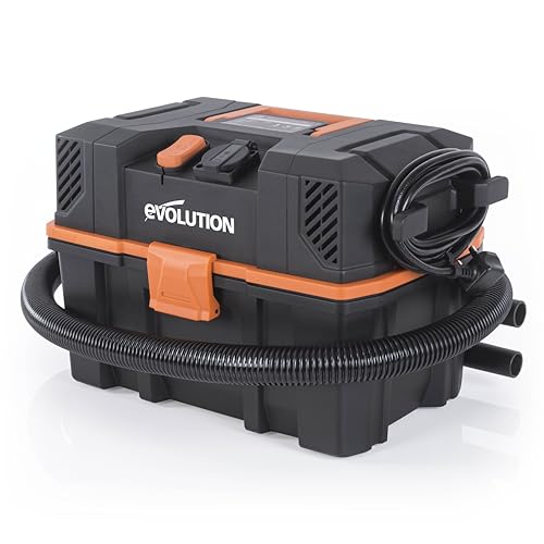 Evolution Power Tools R15VAC Vacuum Cleaner Wet and Dry Vac, Portable and Lightweight Ideal Dust Extractor for Saw Dust in Workshops, With Power Take-Off, Corded, Orange 2 Evolution Power Tools R15VAC Vacuum Cleaner Wet and Dry Vac, Portable and Lightweight Ideal Dust Extractor for Saw Dust in Workshops, With Power Take-Off, Corded, Orange - Image 2
