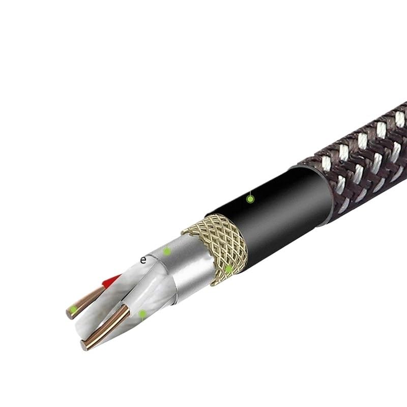 Przedłużenie linii męsko-żeńskiej zbalansowany wzmacniacz miksera XLR linia mikrofonu na żywo (brązowa czarna netto, 1,8 m)