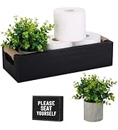 Bathroom Decor Box Back of Toilet Paper Storage Basket Organizer with Funny Double-Sided Box Sign...