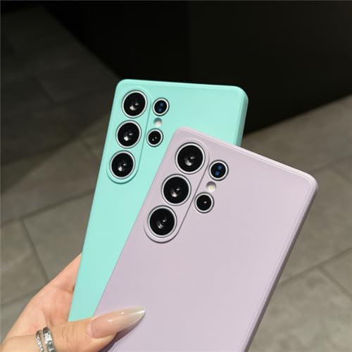 Coque silicone liquide Samsung S24FE grise souple antichoc - 3