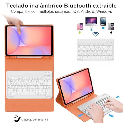 Funda teclado Samsung Tab S10 FE con letra Ñ para escribir sin cables en tablet 11" 3