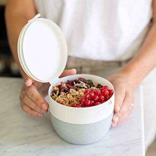 Koziol Box, Snack Break, Breakfast Pot, Take Away, Outdoor, Camping, Picnic, Hiking, Vacation, Lunch To Go, Organic Green, 127X120X100 #TOP3