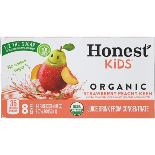 Honest Kids Strawberry Peachy Keen Cartons, 6 fl oz, 8 Pack, 5 Sets