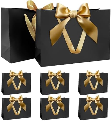 JEUIHAU 16 Pcs Wedding Gift Bags With Gold Bow Ribbon, Colorful Medium Gift Bag (L)28 X (H)20 X (W)10 Cm Party Bag With Handles, Present Bags For Birthday, Weddings, Parties, Christmas - View #3