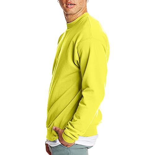 Hanes Men's EcoSmart Sweatshirt, safety green, Small - image 4