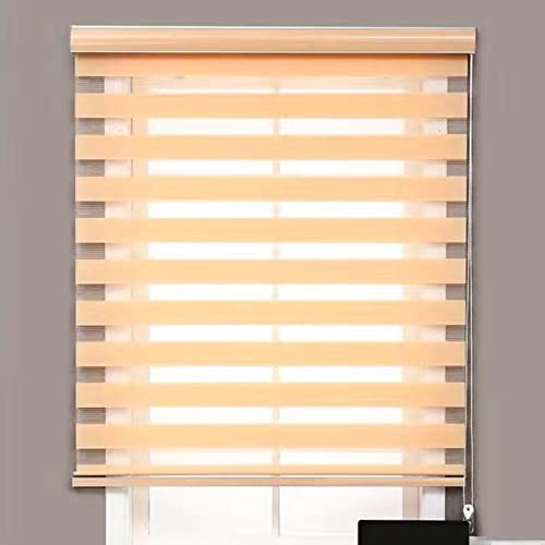 Seitenzugrollo Verdunklungsrollo 40x280cm Sonnenschutz Deckenmontag Sonnenschutzrollo Rollo Doppelrollo Verdunklungsvorhang für Fenster&Tür Küche Büro, Creme Farben