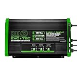 Norsk Lithium EVO-TEC™ 12V+12V/16V+36V – 3 Bank Selectable On-Board Charger | Marine Battery Charger for LiFePO4, AGM, and Deep-Cycle Batteries | Waterproof | Wake Mode