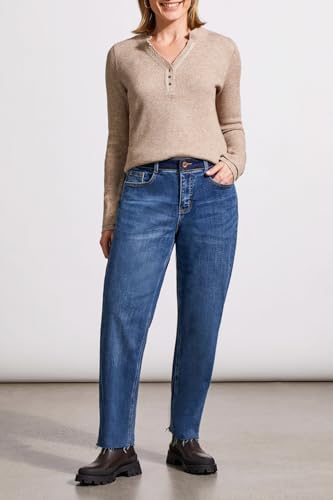 Tribal Women's Audrey Girlfriend Straight Ankle Jeans with Contrast Waistband2