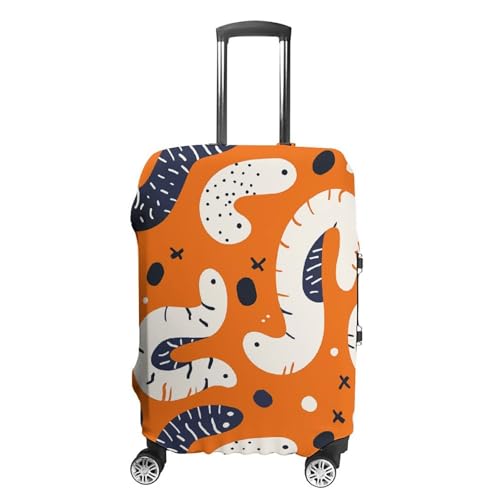 Cartoon White Worm Luggage Cover, Washable Elastic Suitcase Cover Protector Fit 18-32 Inch Luggage