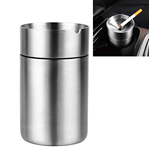 灰皿 車用 ふた付き ステンレス製 大容量 缶型 車載 はいざら 密閉性あり 滑り止あ り 車用灰皿 頑丈分厚い 錆びない 洗い 掃除簡単 携帯灰皿 卓上 屋外 汎用 (大サイズ) [並行輸入品]