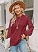 MIHOLL Women's Long Sleeve Tops Lace Casual Loose Blouses T Shirts Valentine's Day Outfits Red