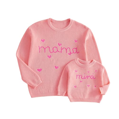 Mommy and Me Sweater Matching Family Outfit Long Sleeve Knit