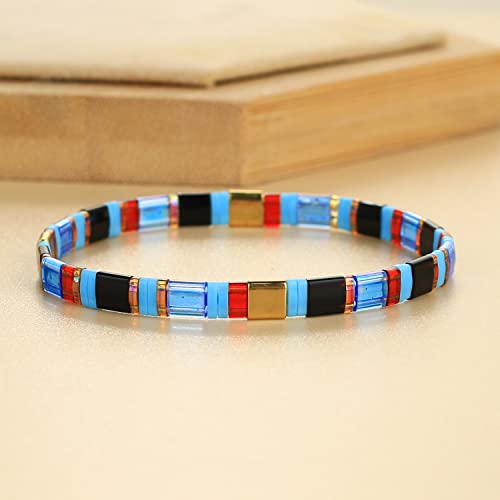 Image of KELITCH Women Tila Beads Stretch Bracelets Handmade Women Charm Strand Beaded Bracelets Summer Jewelry