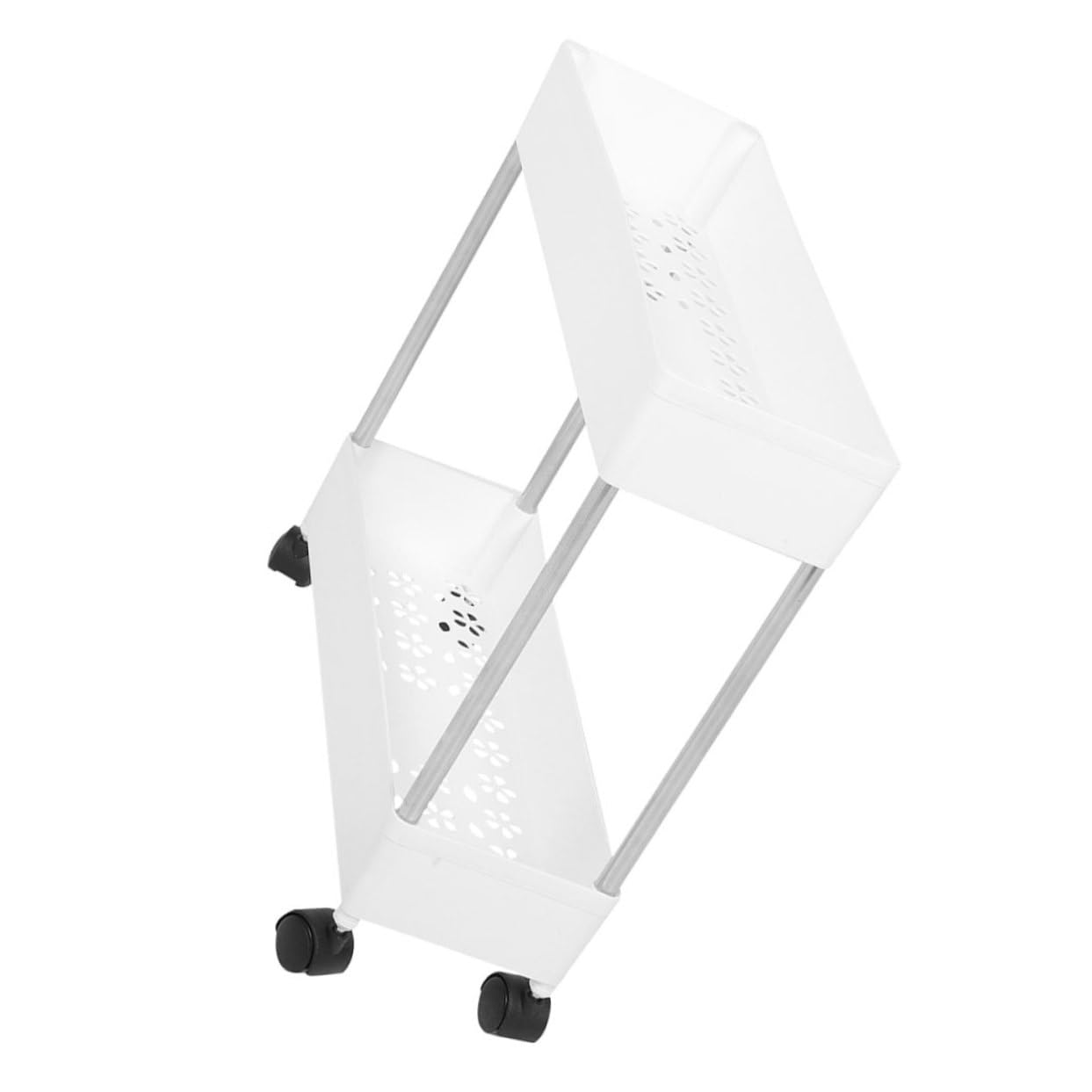 Chariot de Rangement à Roulettes, Étagère Multi-niveaux en Plastique et Fer