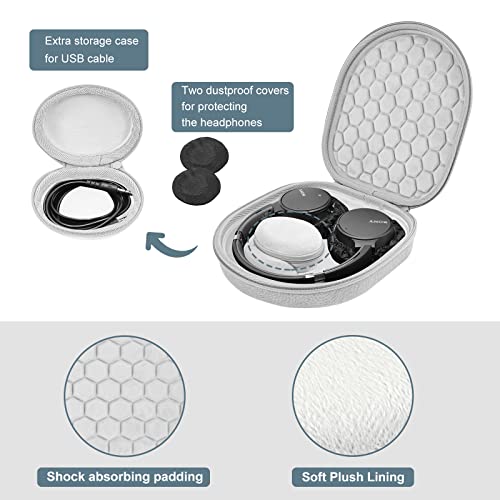 ProCase Hard Case for Sony WH1000XM5/ WH1000XM4/ WHXB910N/ WHCH710N/ WH-CH720N/ WHXB900N/ Bose 700/ QC35 II Wireless Noise Cancelling Headphones, Travel Carrying Bag with 2 Dust Covers -Grey