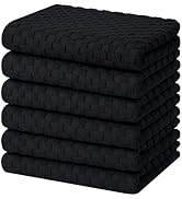 Homaxy 100% Cotton Terry Kitchen Towels(15" x 25", 6 Pack), Soft and Super Absorbent Dish Towels,...