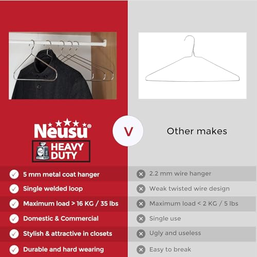 Image of Space Saving Cloth Hanger Heavy Duty Metal Shirt Coat Hangers || Stainless Steel Clothes Hanger || Cothes Hangers for Wardrobe Steel with Polished Chrome, 17 Inch Silver Metal Wire Saree Hanger (12)
