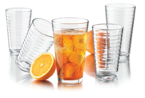 Libbey Hoops 16-Piece Tumbler and Rocks Glass Set