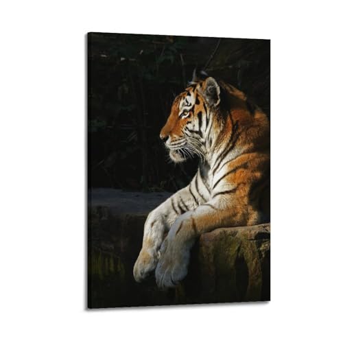 Posture de tigre au repos habiller un mur vide tableau ZHOUKEG
