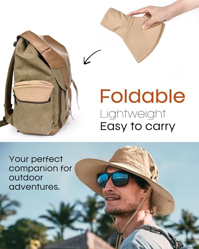 FURTALK Sun Hats for Men Fishing Hat UPF 80+ Foldable Wide Brim Outdoor Hiking Beach Summer Hats3