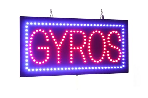 Letrero de giroscopios, 60 x 30 cm, LED, neón, florescente, señalización, cartelera, pantalla, gran apertura, regalo