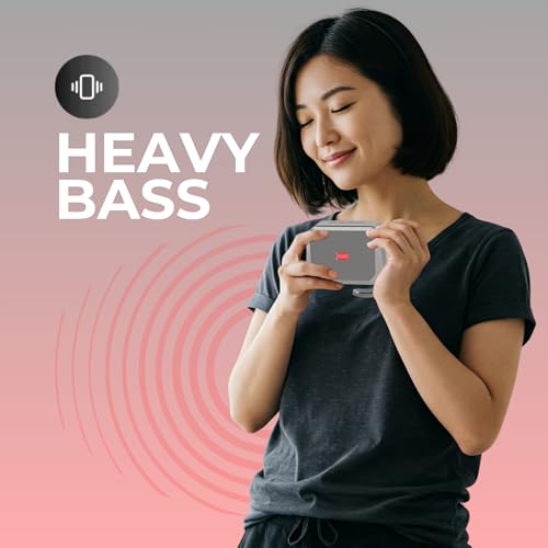 Image of OOGE Vibebox 2000 Bluetooth Speaker | 5W Wireless Speaker with HiFi Sound | Heavy Bass | USB & Type-C Charging | Micro SD Card Slot | Bluetooth 5.3 | 10M Range | 800mAh Battery | Grey
