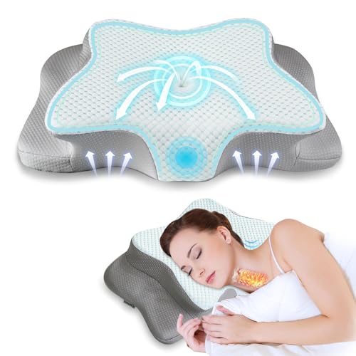 Cervical Pillow for Neck and Shoulder,Contour Memory Foam Pillow,Ergonomic Neck Support Pillow for Side Back Stomach Sleepers with Pillowcase