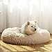 Peto-Raifu ペットベッド ペットクッション ペットマット ペットソファ ラウンド型 丸型 ドーナツペットベッド ぐっすり眠る ふわふわ もこもこ 暖かい 滑り止め 防寒 寒さ対策 洗える 猫用 小型犬用 ペット用品 4サイズ選択可 ベージュ 直径約70cm