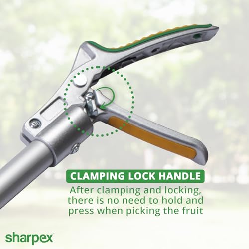 Image of Sharpex Heavy Duty 4.4 Feet Long Reach Pruner Aluminum Cut and Hold Pruner For Tree Branch Cutter & Trimming, Cutting Leaves, Fruit Picker | Cut Up to 2 Inch & Hold Easy Garden Pruning Tool