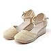 Hbeylia Closed Toe Sandals for Women, Women's Espadrilles Low Wedge Heel Sandals Ankle Strap Espadrille Comfortable Platform Wedge Sandals Dressy Casual Summer Closed Toe Shoes for Women