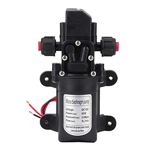 Ersättning för 12 V vattenpump husbil – membran vattenpump 12 V självflödande pump vattenpump högt tryck 116 Psi självflödande, automatiskt avskuren självflödande pump för husvagn camping båt