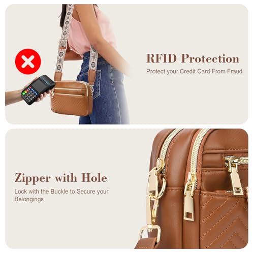 Image of printe Small Crossbody Bags for Women, Vegan Leather Trendy Purses for Women, Travel Handbags with Adjustable Shoulder Strap