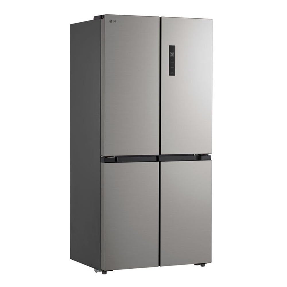 LG - Réfrigérateur GMM41MSBEM 4 portes Slim, capacité 474L, Total No Frost avec flux d'air multiples, cassette Zero Gradi Convertibile Fresh Switch, étagères en verre trempé