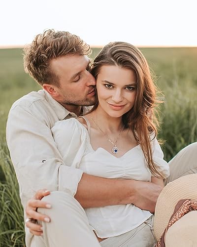 FANCIME Tree of life Birthstone necklace Sterling Silver Pendant Birthstone Necklace Gemstone Anniversary Birthday Jewelry Christmas Gifts for Mom Her Wife3