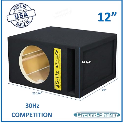 Image of 30HZ Reinforced Competition Single Ported Sub Box Sub Woofer Enclosure Speaker Box Car Audio Subwoofer Ground Shaker Box Ground-Shaker (Yellow Plaque, 12 inch)