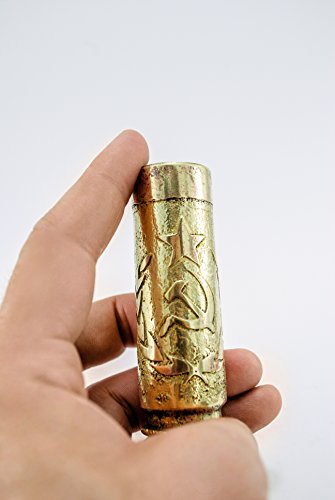 Shell Casing Shot Glass - Ww2 Era 1940'S Russian Ptrs-41 Ptrd Anti-Tank, Vodka Shot Glasses, Unbreakable Vintage Etched Brass, Sterling Silver Plated #TOP3